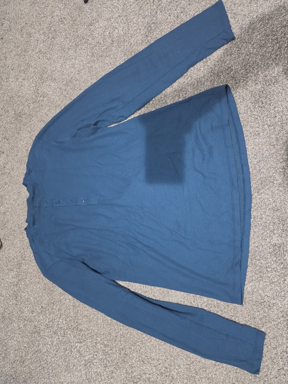 Lululemon Men's Long-Sleeve Henley Shirt in Teal No Size Tag, Fits Like Medium